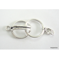 C0009-Clasp,toggle,oxidized,sterling silver,12 mm double sided round Plain wire